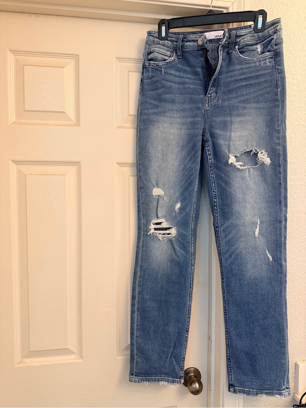 Vervet distressed straight leg jeans